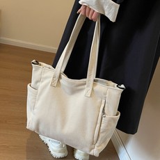 연이랜드 여성용 코듀로이 심플 쇼퍼백