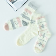 노이드비 여성용 부드럽게 감싸는 파스텔허밍 임산부 수면양말 3켤레 세트
