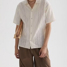 MarketA 男士波浪圖案翻領襯衫 T25SS3-A1810