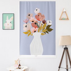 Arty Home 現代簡約貓咪花朵魔鬼氈窗簾, CL051