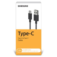 SAMSUNG 三星 USB 2.0 A to Type-C 傳輸線 SS-CH6015B, 黑色, 1個, 1.5m