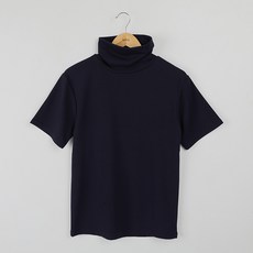 빼빼 여성용 무지 반팔 폴라 기본핏 티셔츠