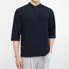 콘피아르 남성용 투버튼 헨리넥 7부 티셔츠 TC9005