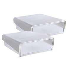 Market Plan 透明滑動抽屜 大 2入, 白色, 1層