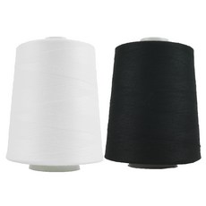 JSTrading 大容量拷克線 40支2股 8000m 2入組, 白色, 黑色, 1套