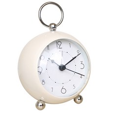 GAPANG 低噪音圓形鬧鐘 02號 CLOB008, 白色