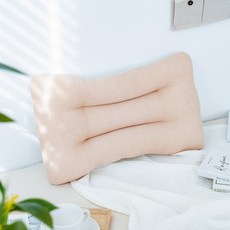 Malolotte 三層紗布提花可水洗低頸枕, 米色, 1個