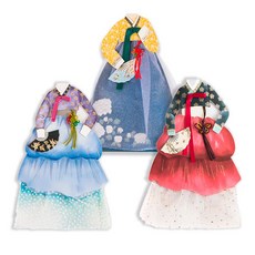 The Somssi 傳統韓服卡片3種套組, 混合顏色, 1套