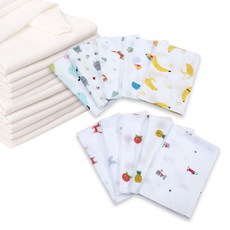 베이비붐 순면 손수건 나염 10p + 무지 10p 세트