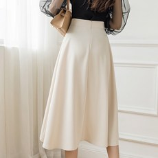 ViVEMO 珍珠設計A字傘裙 00125