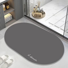 PEONIST 橢圓形圓角防滑地墊, 1個, 灰色