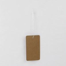 Inp 正方形素面標籤吊牌 5 x 9 cm 400張 + 吊牌繩 1000條 套組, 1套, 牛皮色(素面標籤吊牌), 白色(吊牌繩)