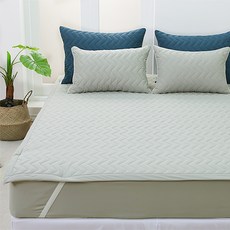 스위트 고정밴딩 누빔 침대패드, 그레이