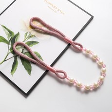 Ruby Coco 珍珠綁帶窗簾綁帶, 粉紅色, 1個