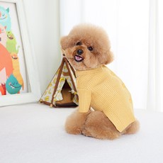 AMYLOVESPET 寵物CH粉彩領針織開襟衫, 印地黃