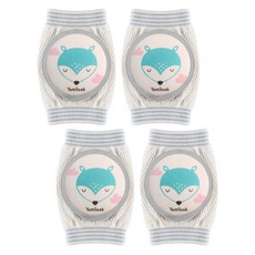 Yomilock 動物印花護膝, 藍色狐狸款, 2組