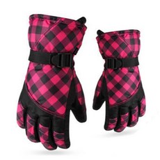 Daysoy 格紋連指手套, 02 粉紅色