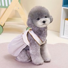 DING DONG PET 寵物格紋無袖公主洋裝, 象牙白, 1個