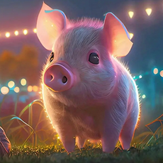 悍妞 可愛寶寶動物 裝飾鑽石畫 DIY 30 x 30 cm, 1個, 寶寶豬