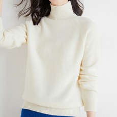 PEONIST 女款厚磅拉克蘭高領長袖針織衫