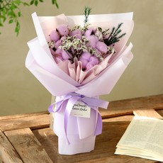 ScentBasket 蓬鬆棉花霧中情人永生花束, 紫色