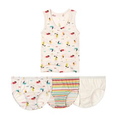 withorganic 孩童印花背心+內褲3入組