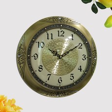 무소음 곡선미인 주물 원형 벽시계 HSC-310G, 골드