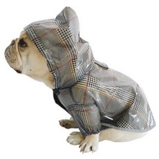 Monspet 寵物格紋防水雨衣風衣, 單一顏色, 1個