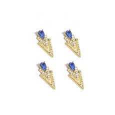 Lavish 淚滴美甲飾品配件, 藍寶石, 4個