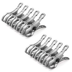 The Flow 多功能不鏽鋼曬襪夾 雙層加大款, 灰色, 10個