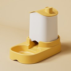 PASTEL PET 寵物村半自動餵食器, 黃色, 1個