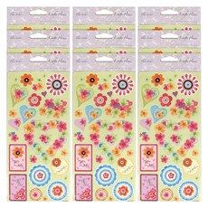 데어리즈 일러스트 펄 스티커 스프링 플라워, 9개, A