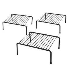 Luv House 雙層碗盤收納架 3入, 1組, 黑色