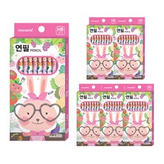 monizoo HB鉛筆 10支入 x 6包組, 1套, 粉紅色