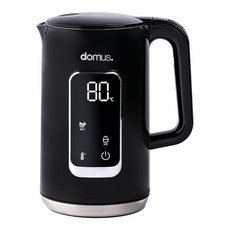 domus. 全不鏽鋼數位安心雙層電熱水壺 1.7L, 黑色
