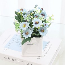 도시정원 샤인 데이지 조화 소품, 블루, 1개