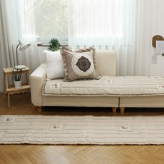 家裡的雛菊亞麻粗布水洗沙發墊