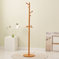 YEDAUM 路易斯原木立式衣架 圓形底座B, 棕色