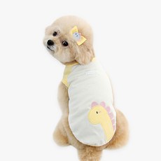 ITS DOG 狗狗貝貝恐龍純棉T恤, 黃色