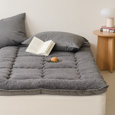 Homesliving 半半記憶棉雙面沙感床墊, 7cm, 炭灰色