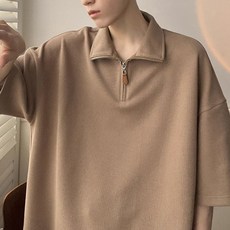 남성용 DM 캐주얼 반집업 폴로 티셔츠