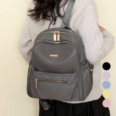 Elsso 女性防潑水學生日常後背包, 灰色