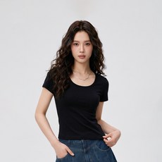 C.O.B 女款圓領修身棉質短袖T恤