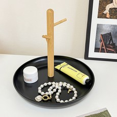 Mirnoa 木棍極簡室內裝飾擺件託盤 MMM3516, 黑色