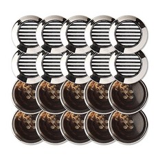 亮點帶腳鈕扣組合 18mm 10入 + 泰豐 18mm 10入, 鎳, 1套