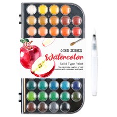 DADA 水彩固體調色盤顏料 黑色, 48色