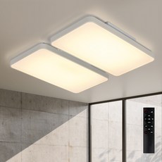 원하 미러 거실 천장 밝기조절 플리커프리 삼색변환 LED 조명 150W + 리모컨 세트, 화이트