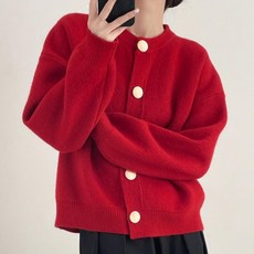 Sonio 女款大鈕扣寬鬆版針織開襟衫