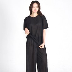 A-ONE 女性用涼爽涼感短袖睡衣上下套裝