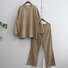 iyaan 孕婦素色長袖上衣+長褲